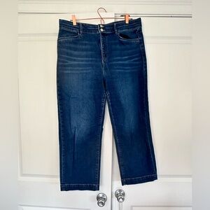 Ann Taylor Size 14 The Easy Straight  Denim Cropped Jeans